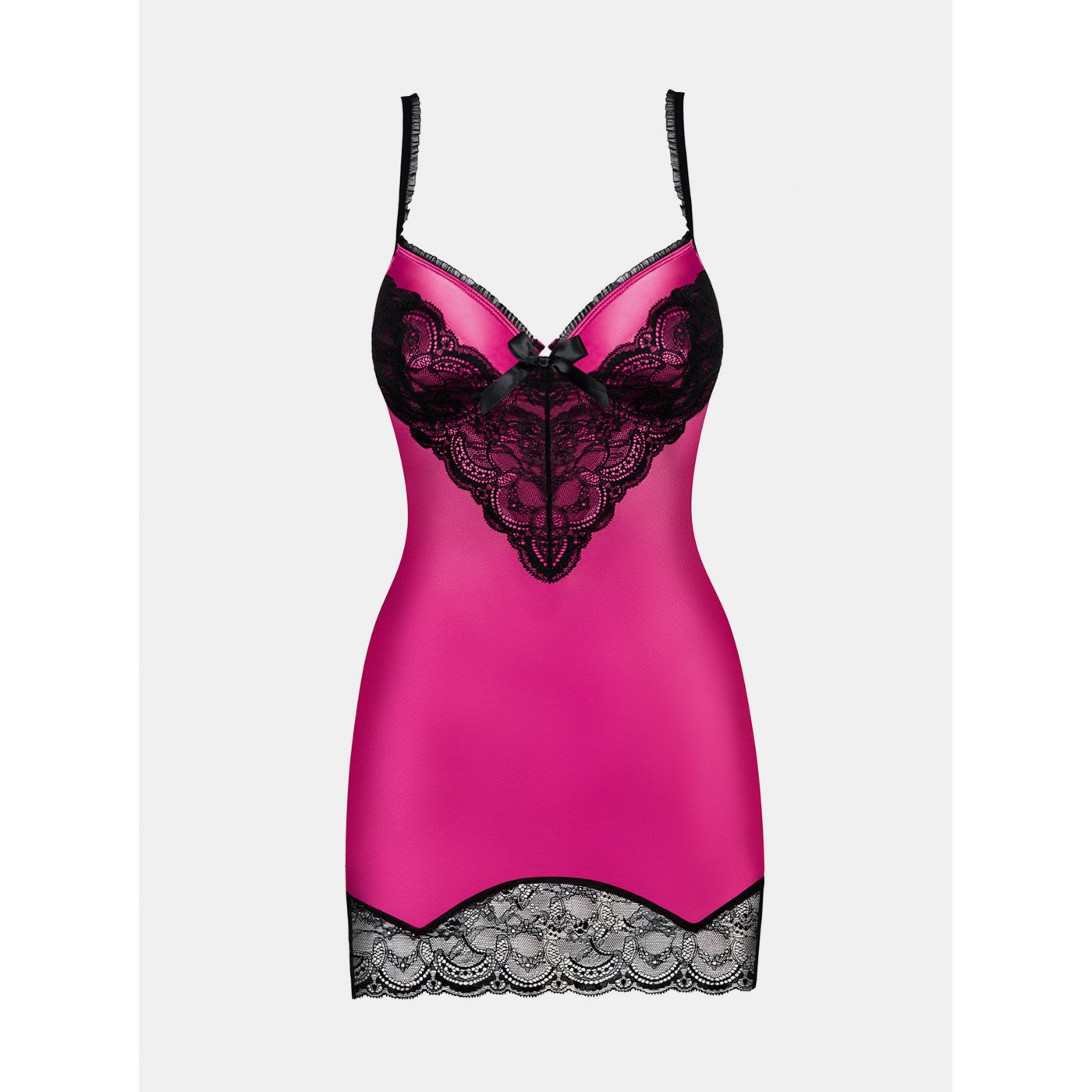 Set of pink satin shirt and tang Obsessive Roseberry chemise
