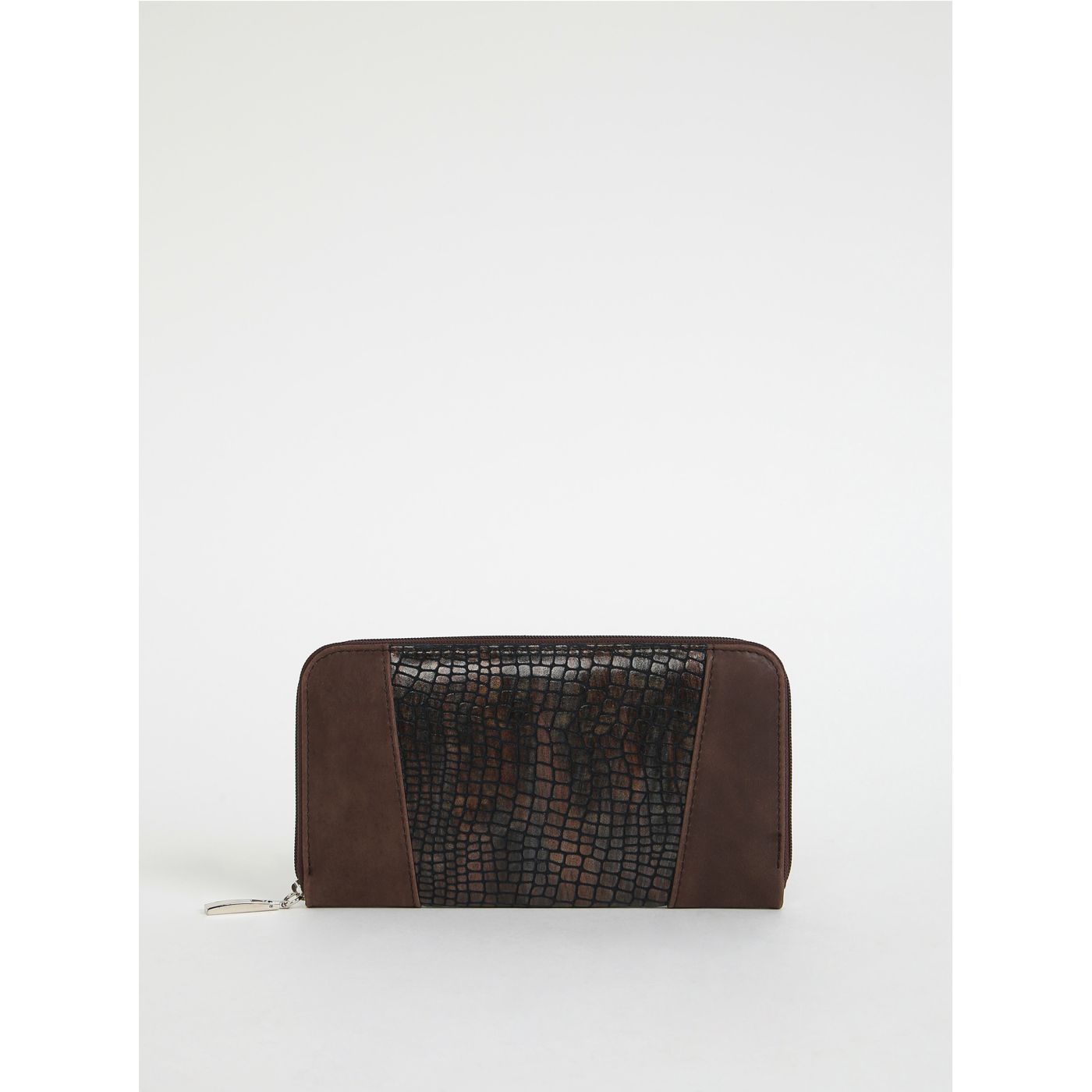 Brown Women's Leather Purse with Snake Pattern OJJU