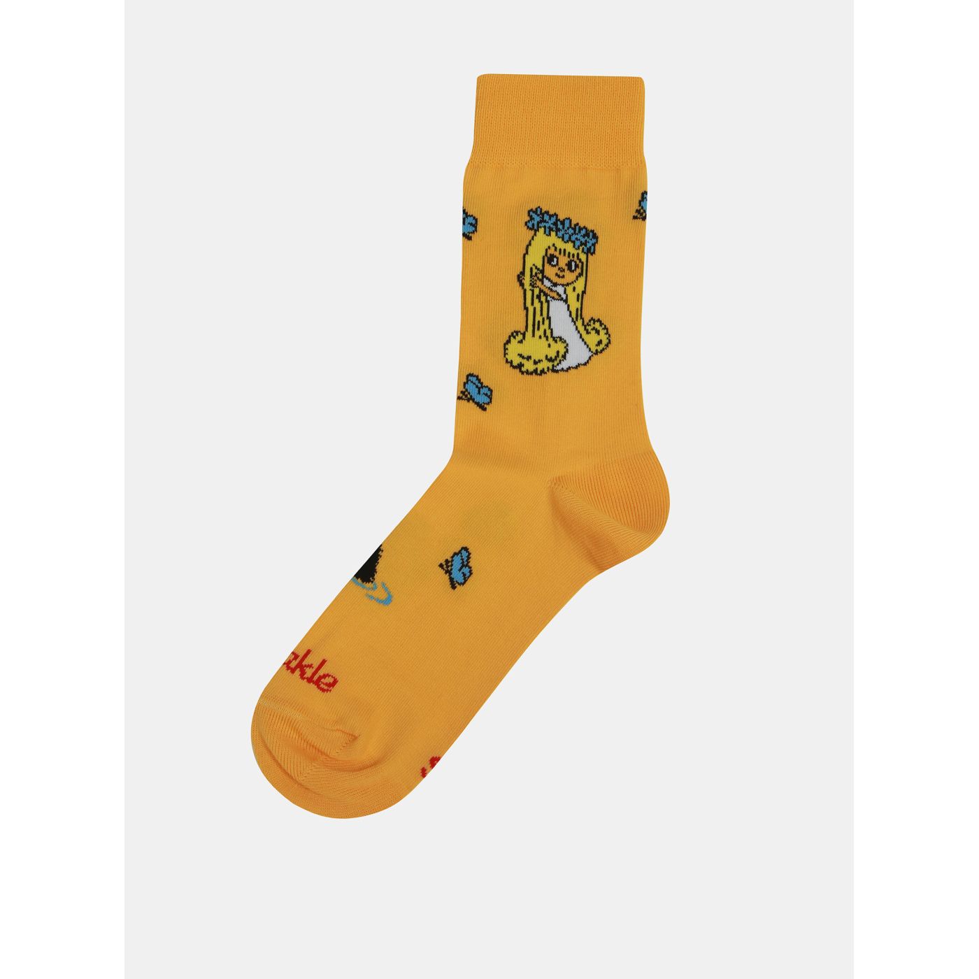 Orange Women's Socks with Fairy Motif Amalia Fusakle