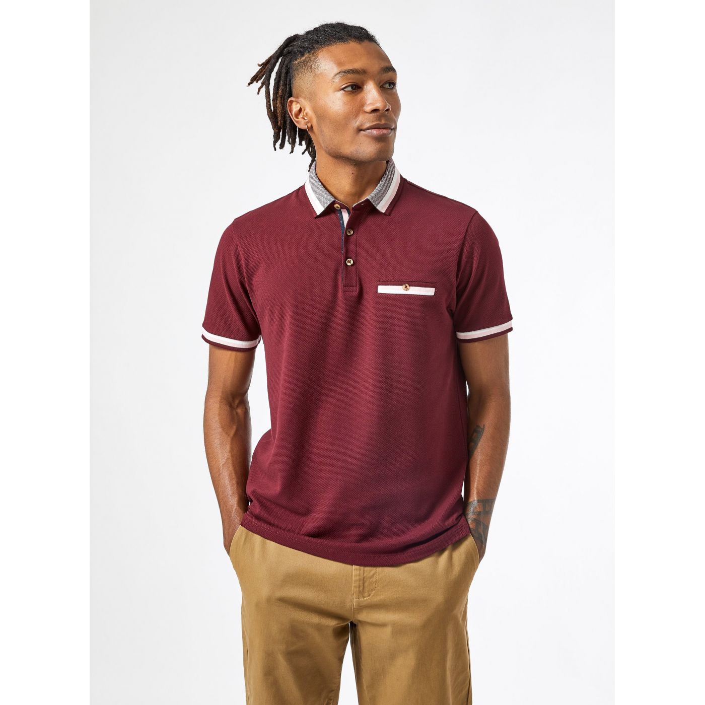 Burton Menswear London Burgundy Polo Polo Shirt