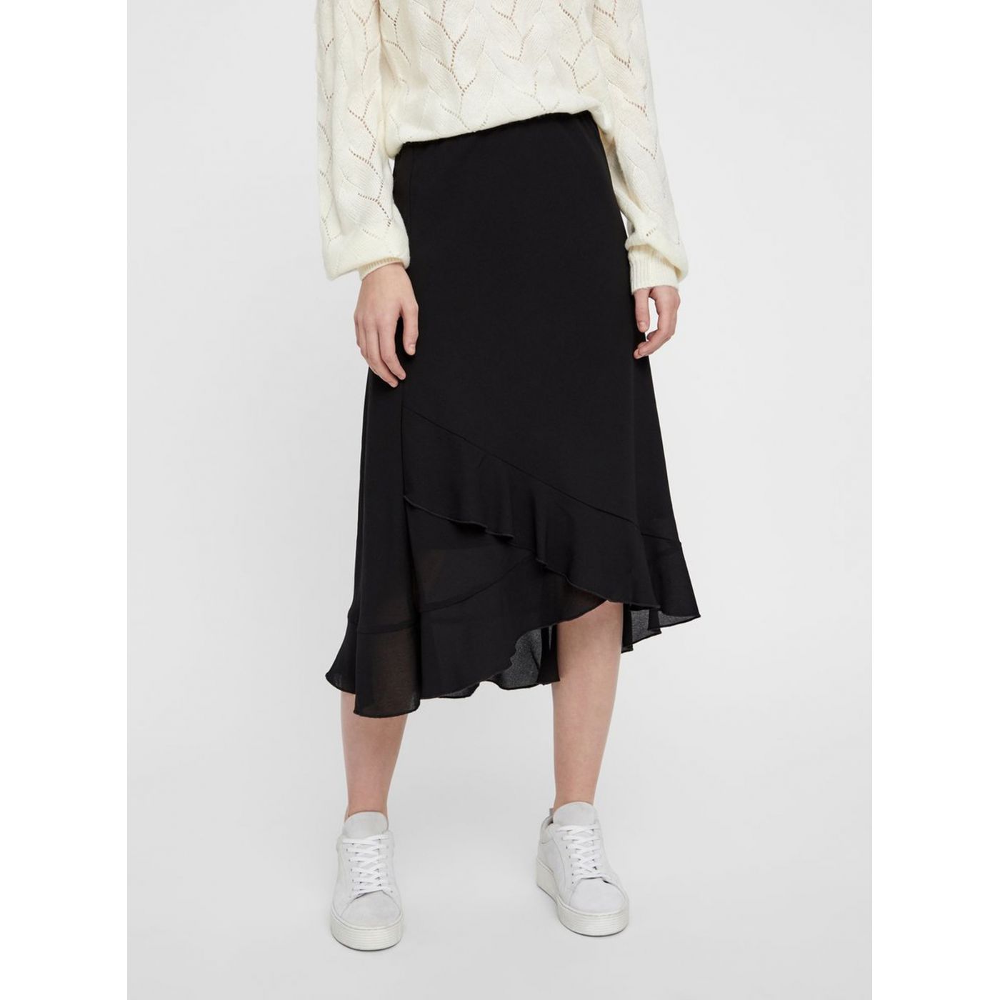 Black skirt with ruffles VERO MODA Valentina