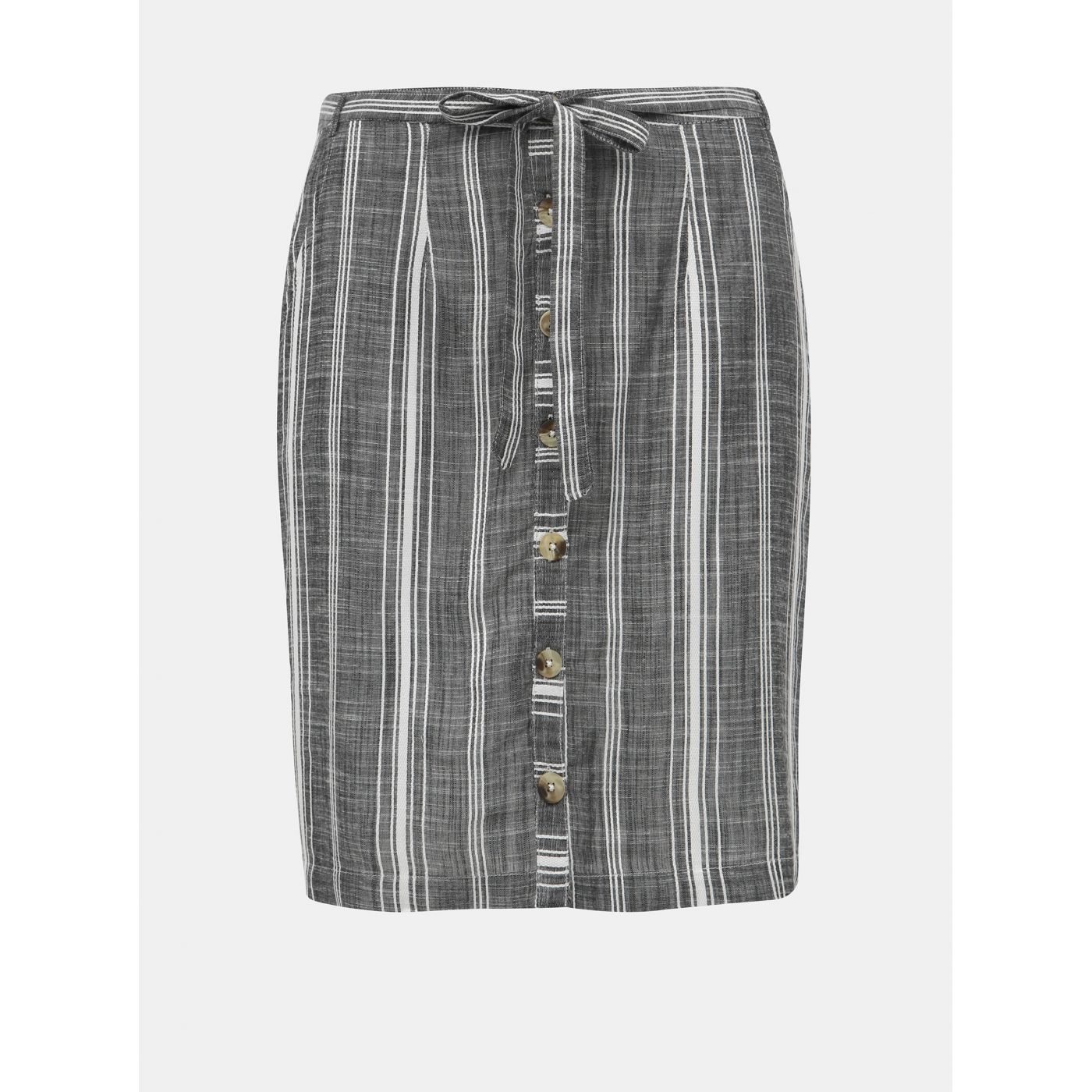 Grey Striped Skirt M&Co Petite Thru