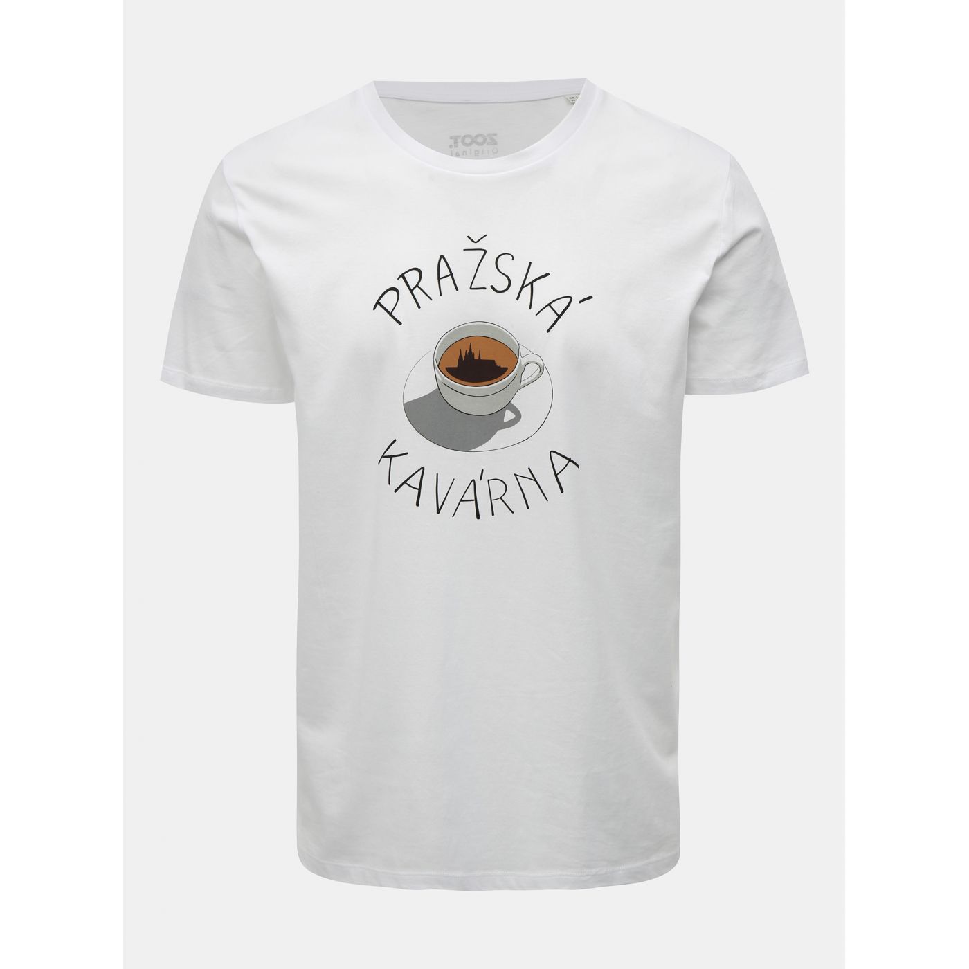 White men's t-shirt with print zoot original Prague café