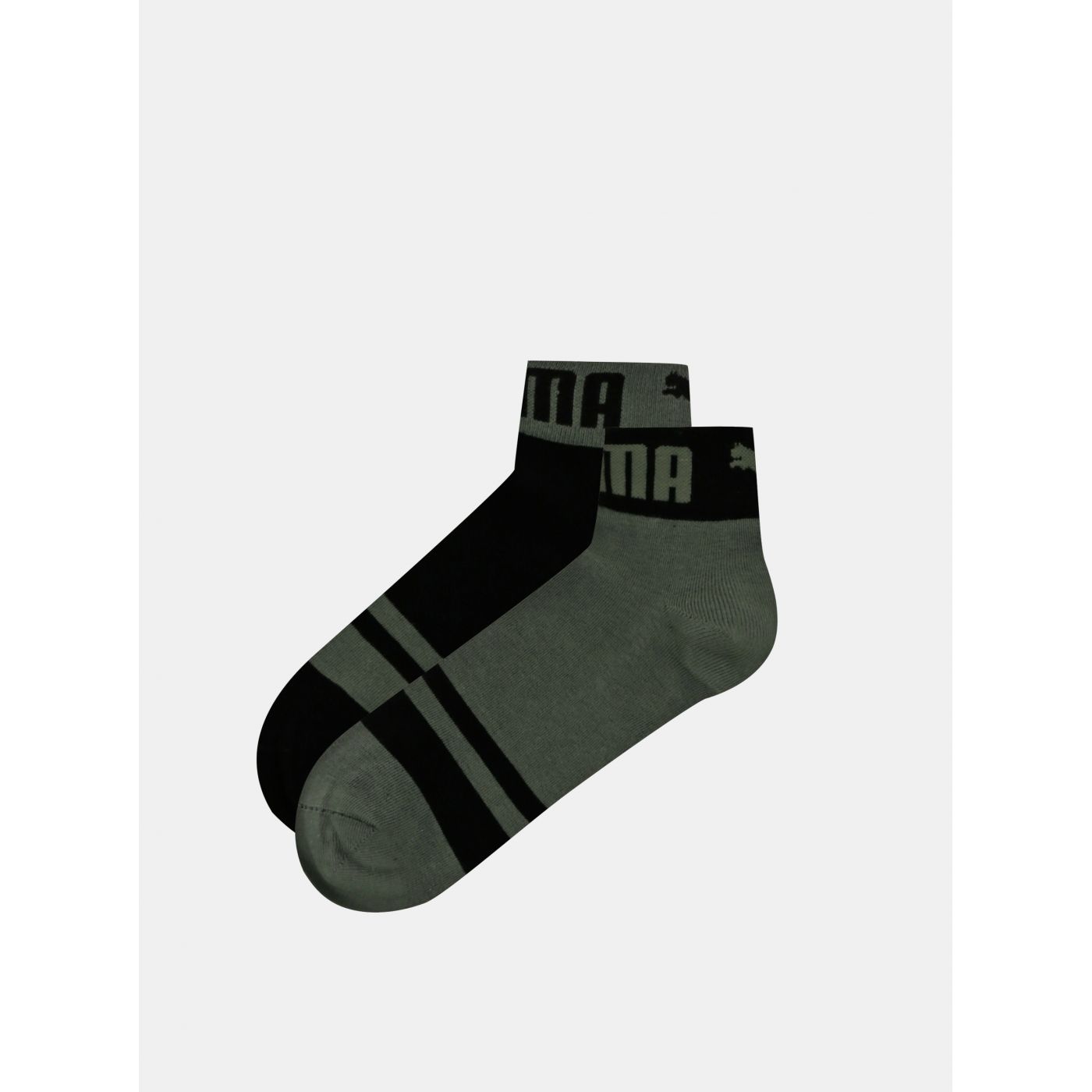 Set of two pairs of ankle socks in grey and black Puma
