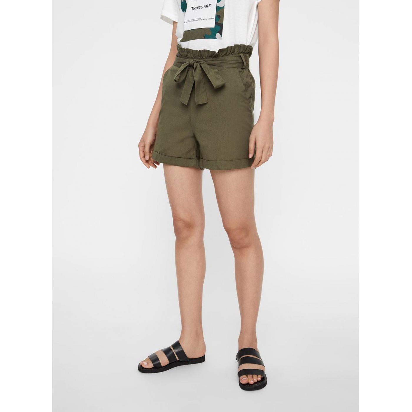 Noisy May Line Flax Shorts