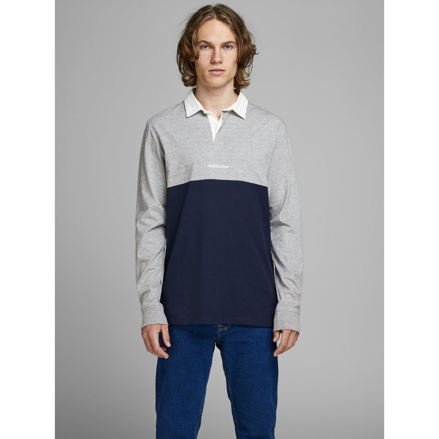 Blue-grey Polo Shirt Jack & Jones Rugby