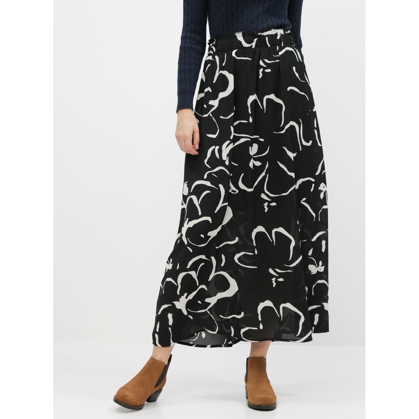 Black patterned maxi skirt VERO MODA Ilona