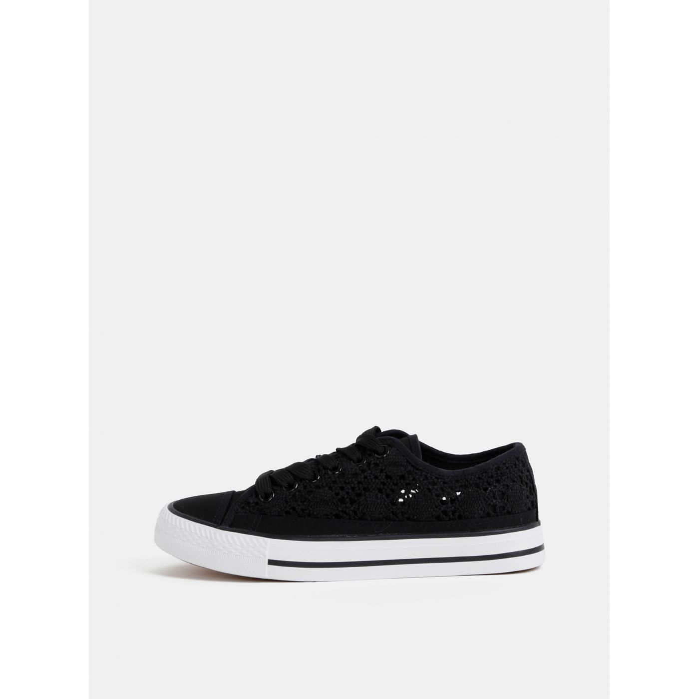 Black Women's Crochet Sneakers Haily ́s Lacy