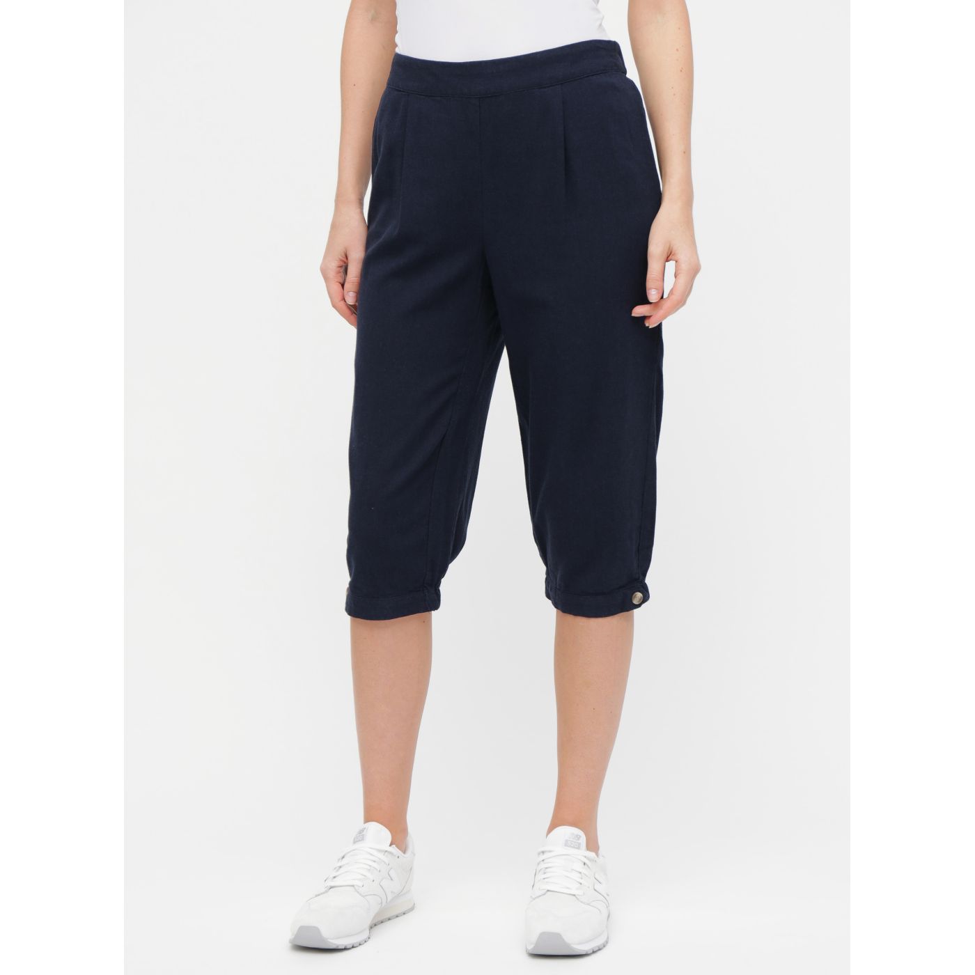 Dark blue linen 3/4 pants VERO MODA Anna