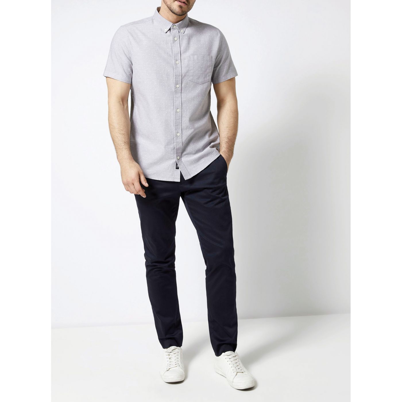 Burton Menswear London Grey Patterned Shirt