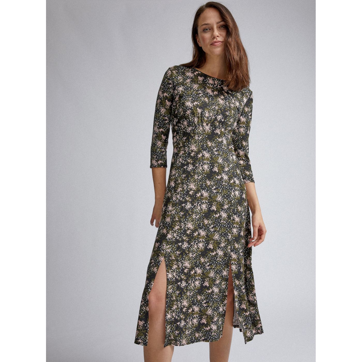 Khaki Patterned Dress by Dorothy Perkins