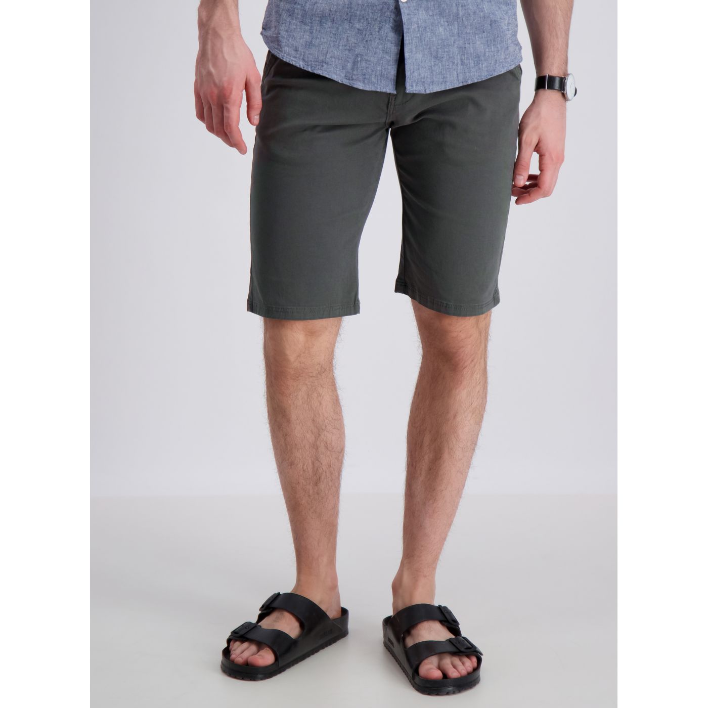 Lindbergh Dark Green Chino Shorts