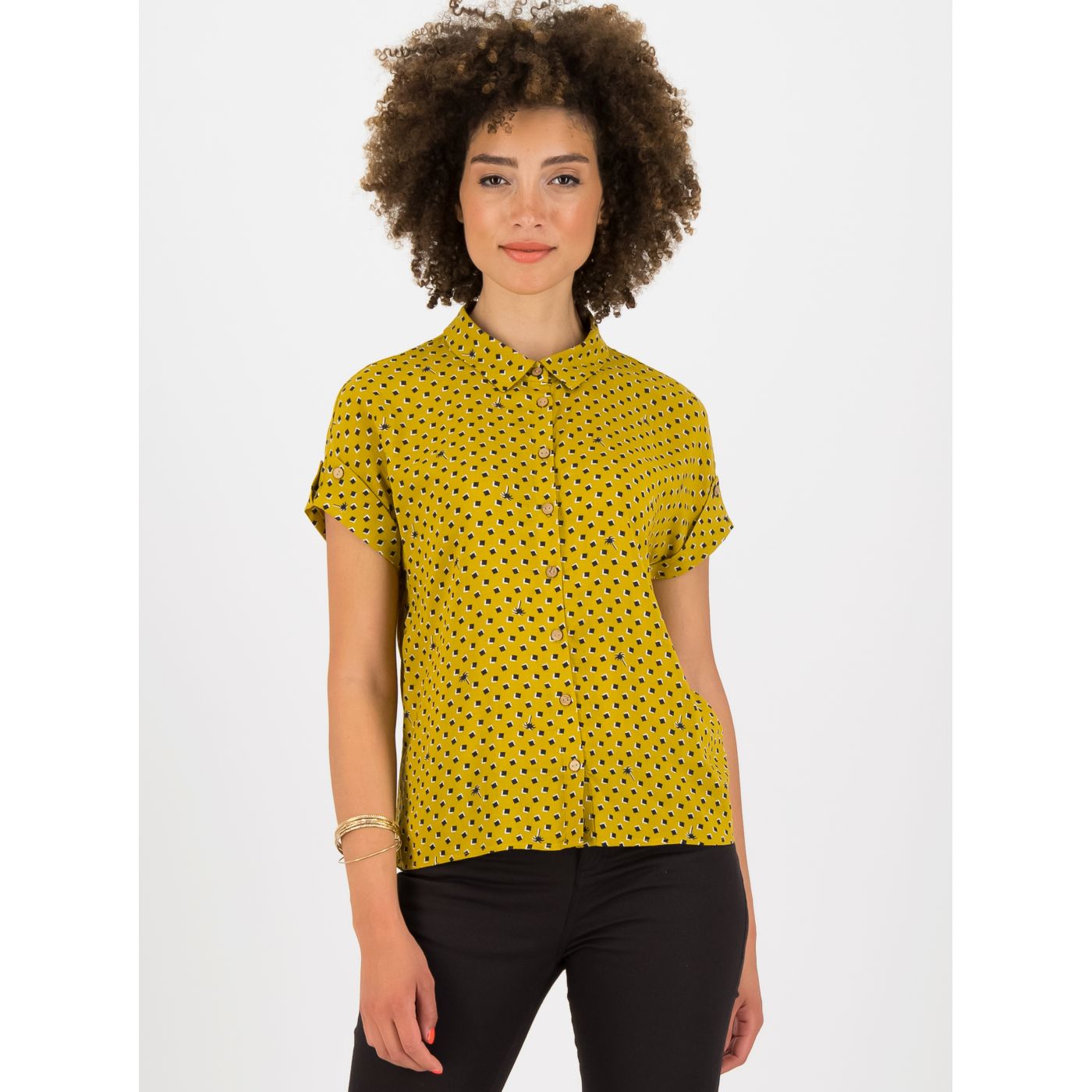 Blutsgeschwister Mustard Patterned Shirt