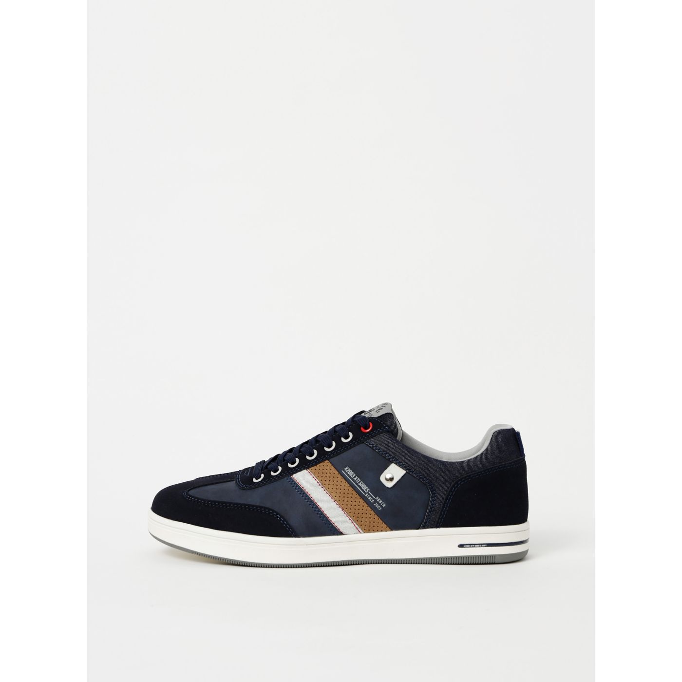 Dark blue men's sneakers with details in suede Xti
