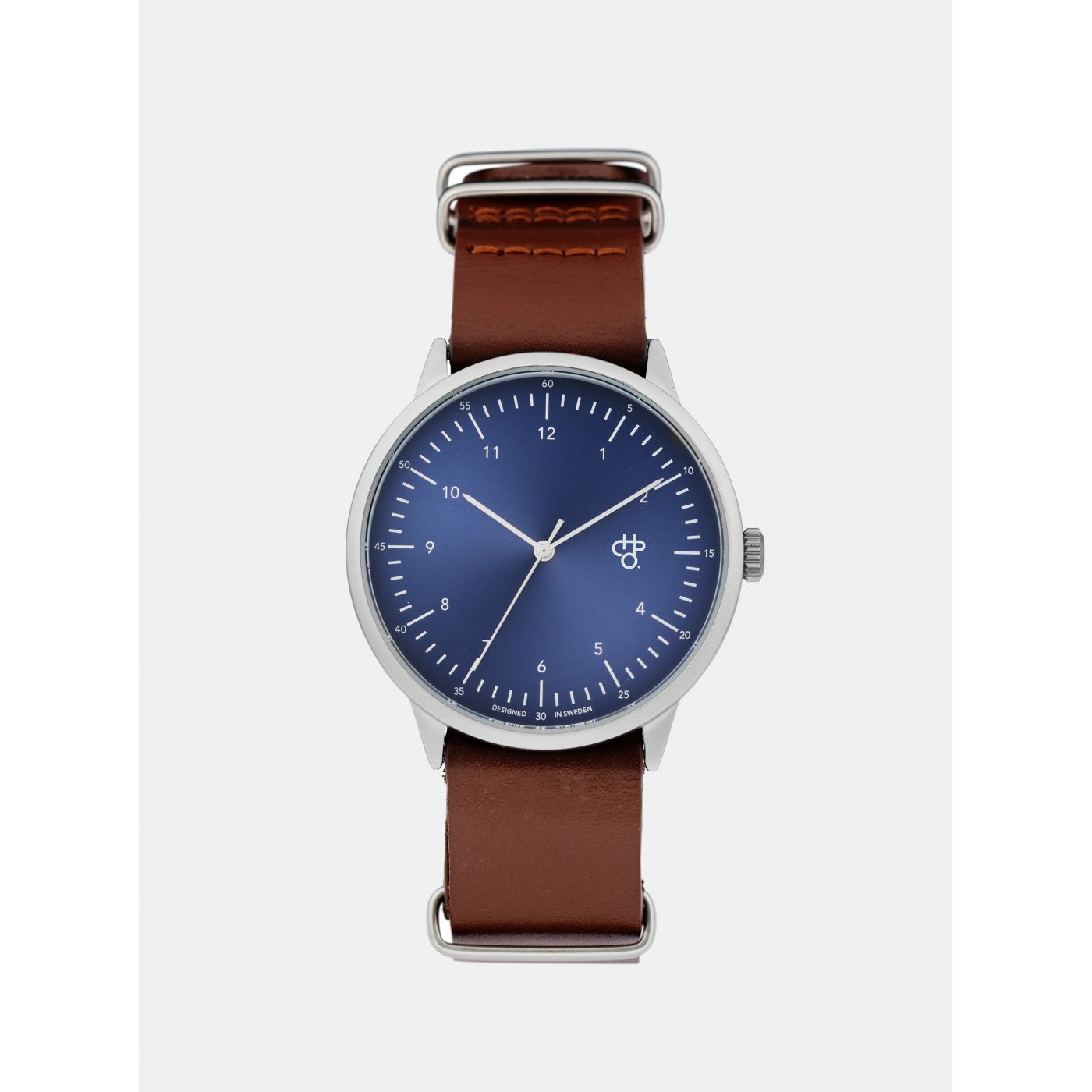 Watch with brown leather belt CHPO Harold Navy Metal
