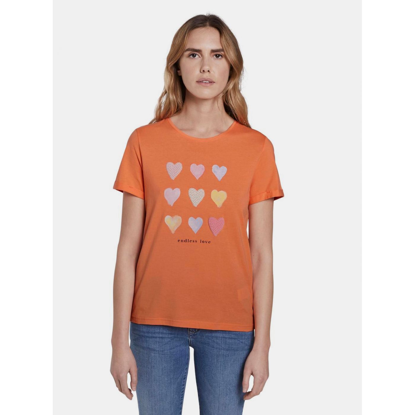 Tom Tailor Printed Orange Women's T-Shirt