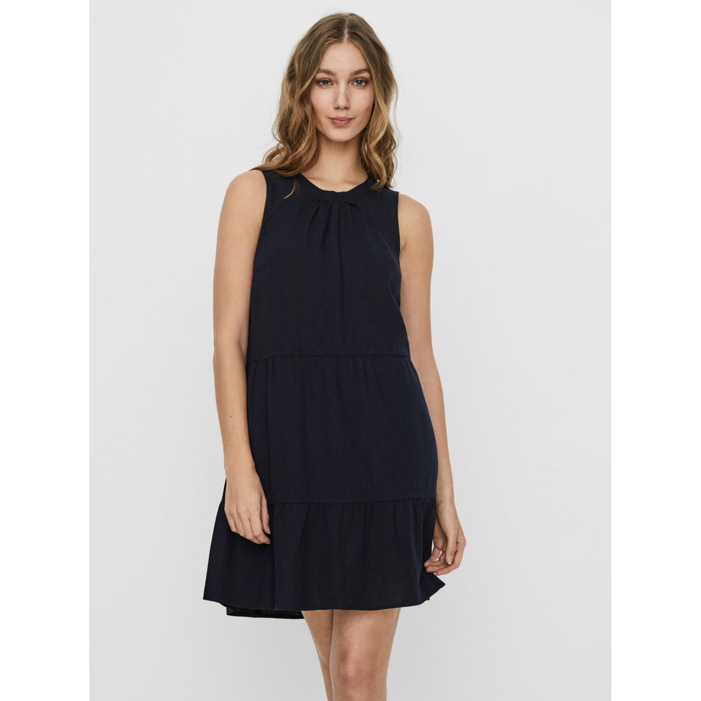 Dark Blue Linen Loose Dress VERO MODA Helen