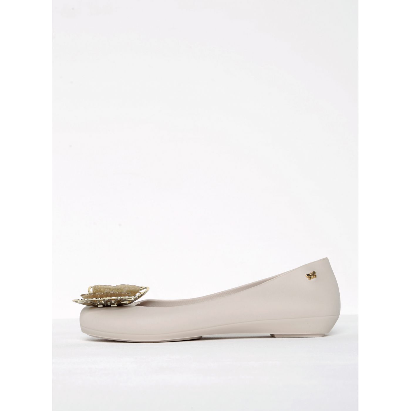 Cream ballerinas with Zaxy Butterfly