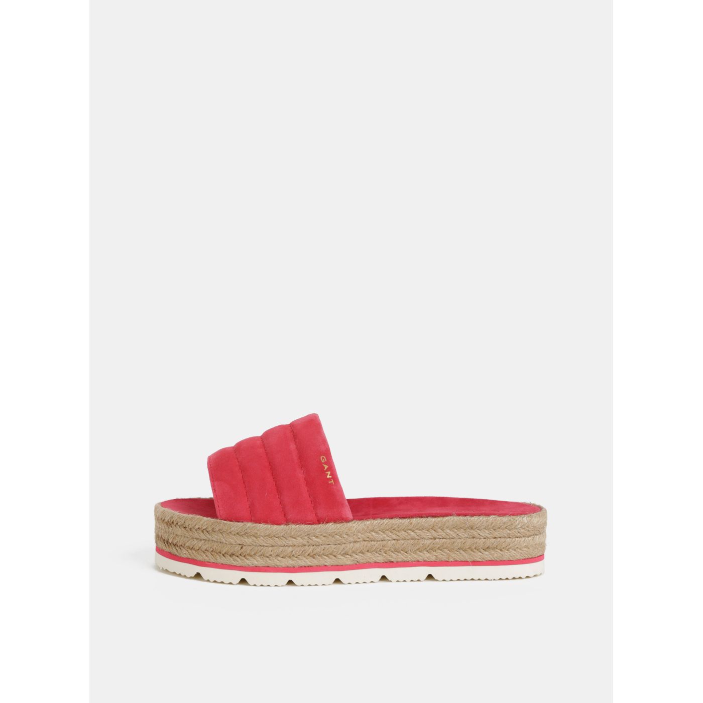 Dark pink women's suede slippers on GANT Cape Coral platform