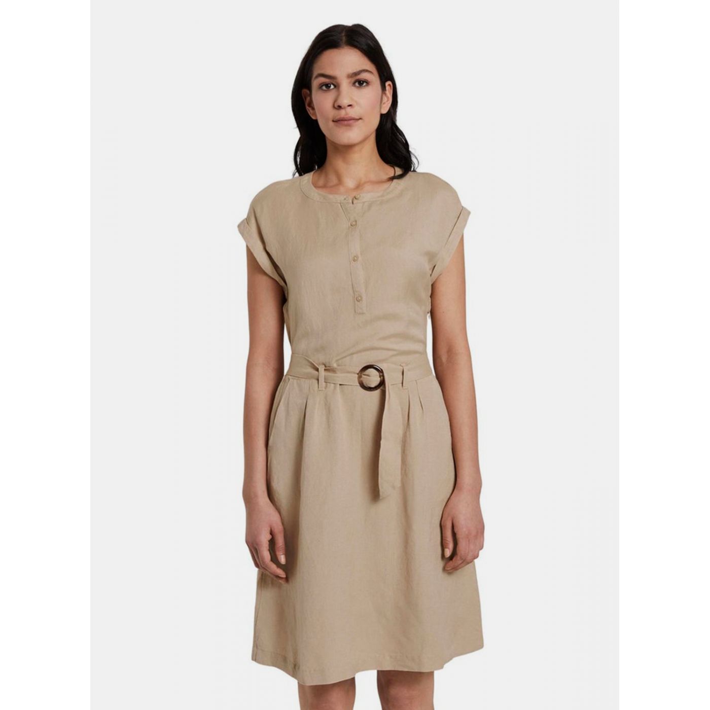 Beige Women's Linen Dress By Tom Tailor
