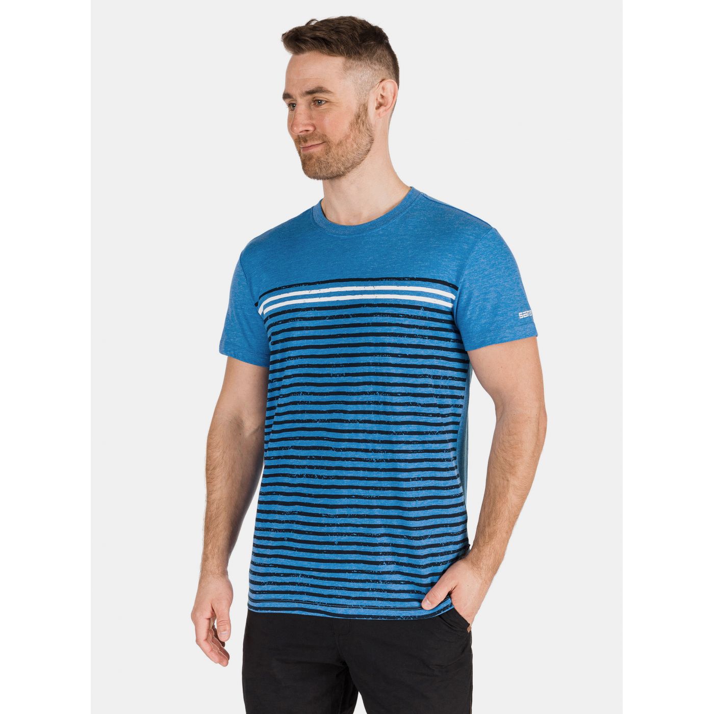 Blue Men's Striped T-Shirt SAM 73