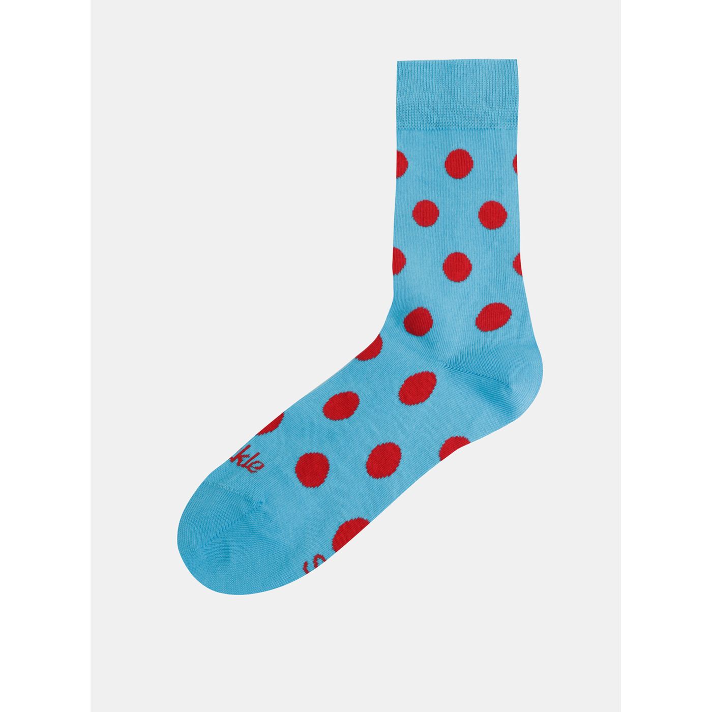 Blue dotted socks Fusakle Guličkár conspicuous