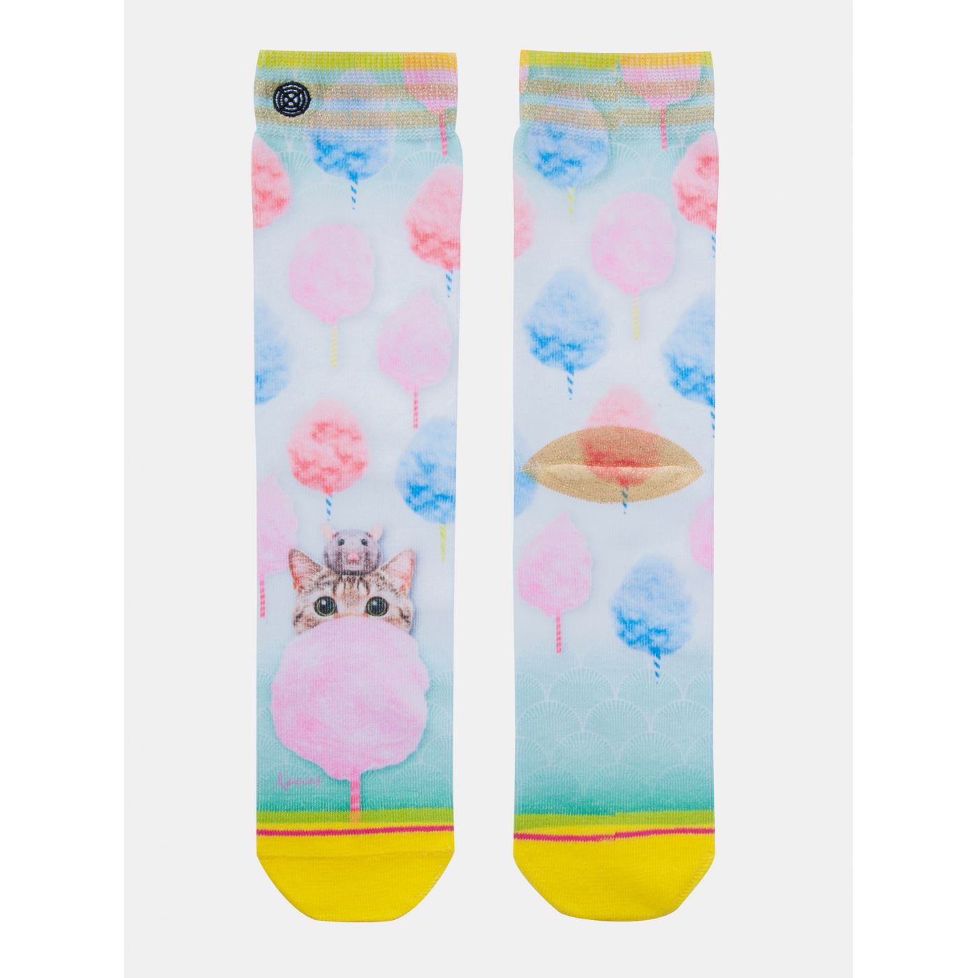 XPOOOS Women's White Blue Socks