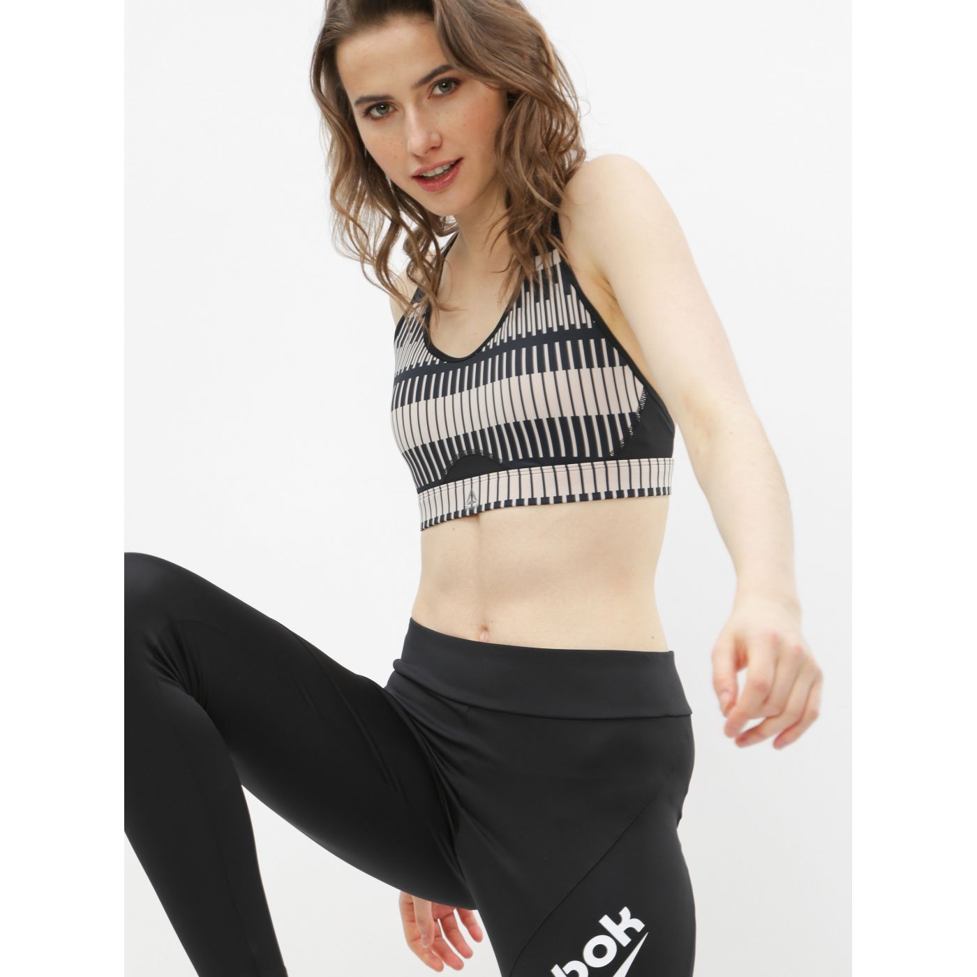 Reebok Hero Black Patterned Sports Bra