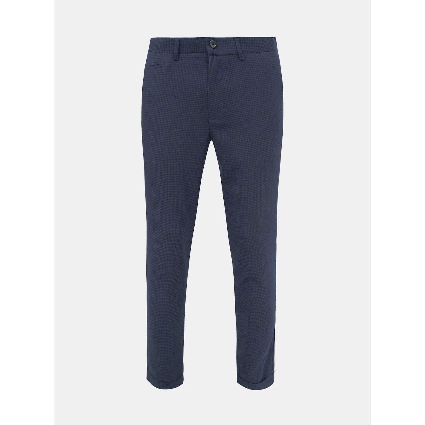 Lindbergh Dark Blue Checked Cropped Pants