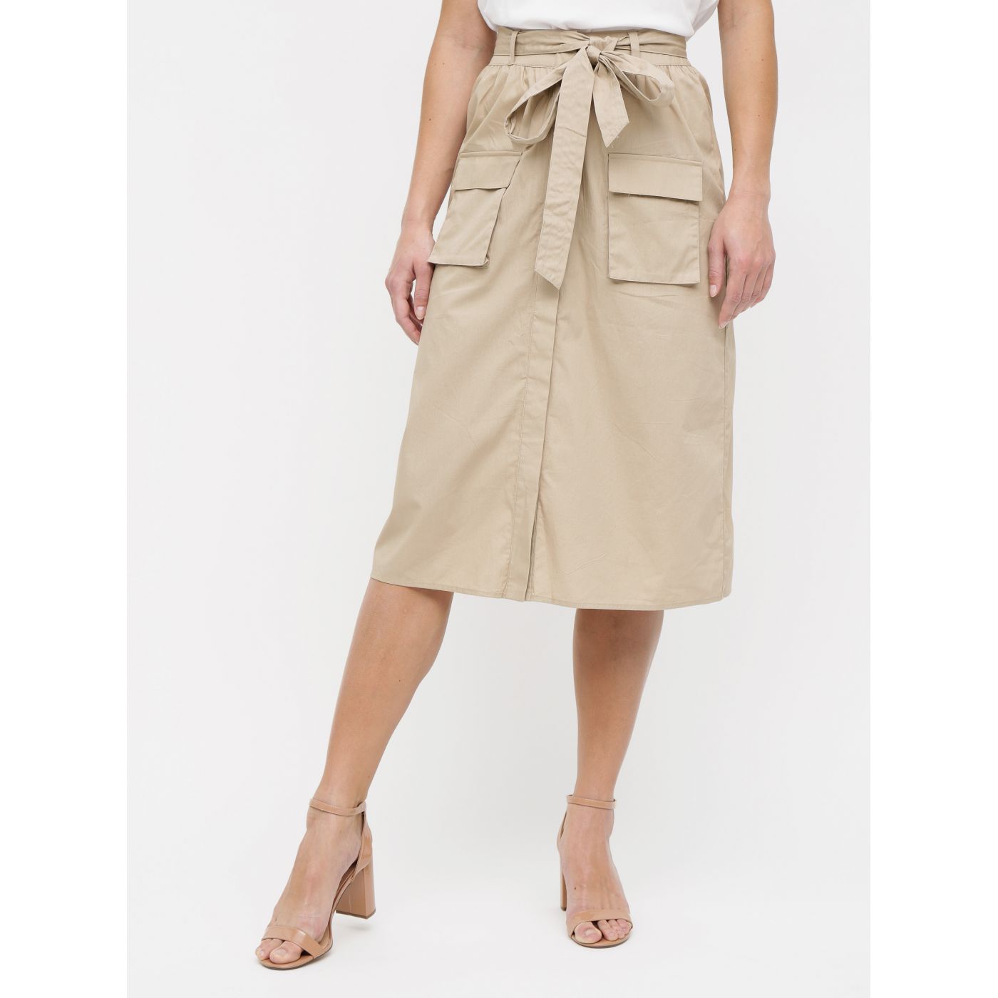 Beige skirt with pockets VILA Nyala