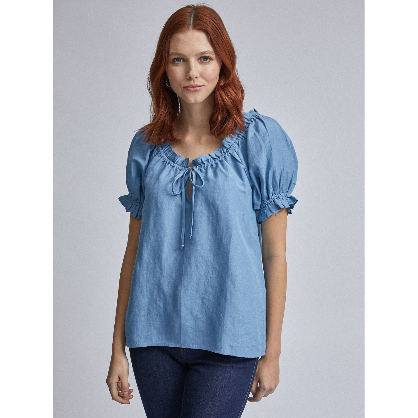 Dorothy Perkins Blue Linen Blouse