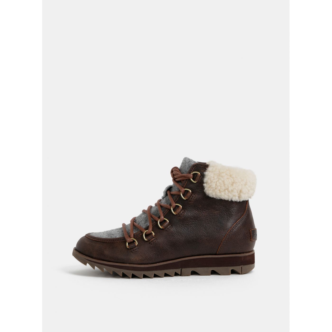 Brown Women's Leather Winter Waterproof Shoes SOREL Harlow