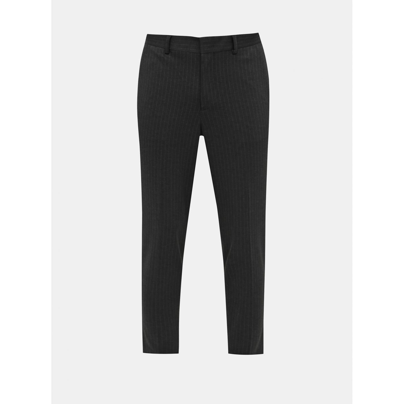 Dark Grey Striped Slim Fit Pants Selected Homme New Jersey