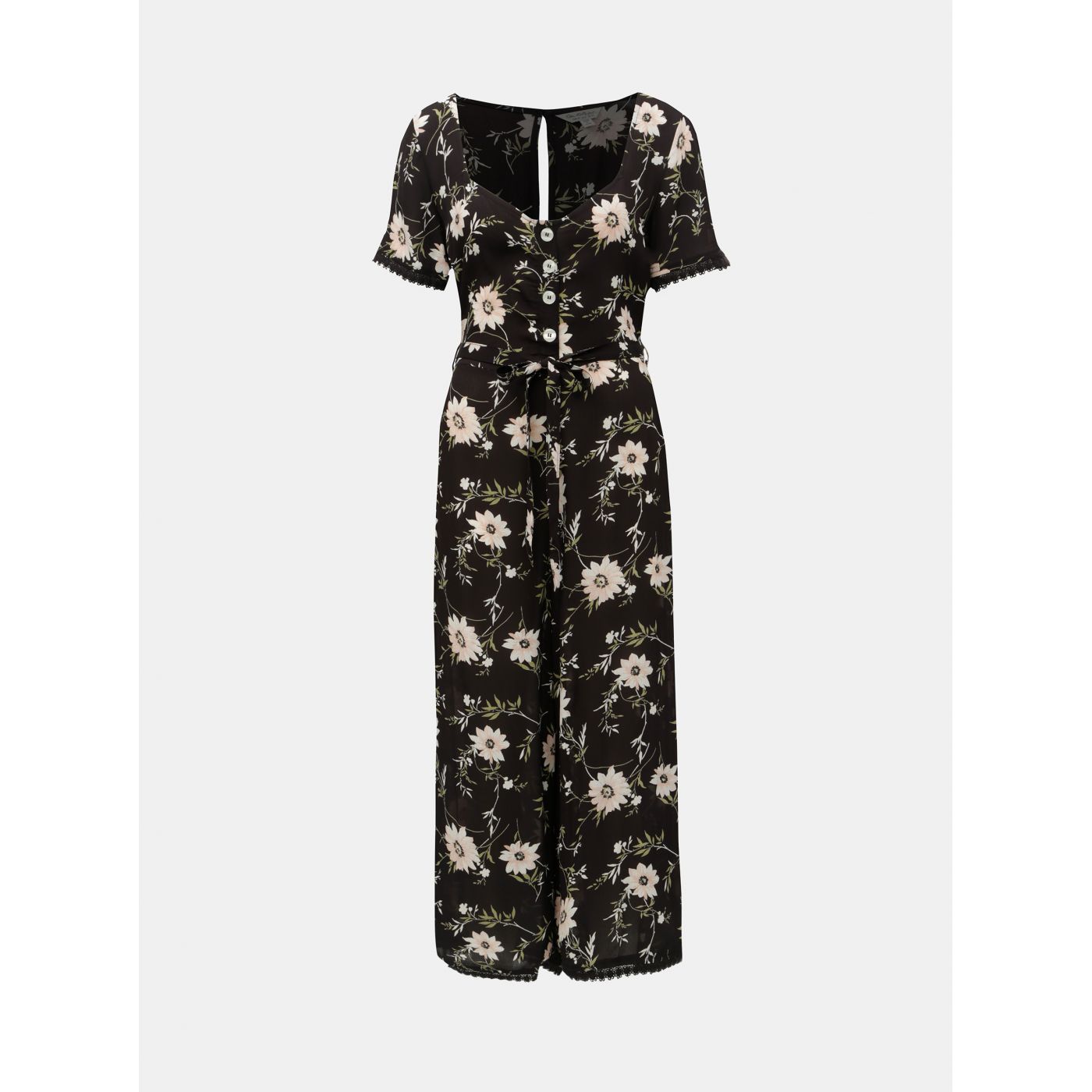 Miss Selfridge's Black Floral Jumpsuit