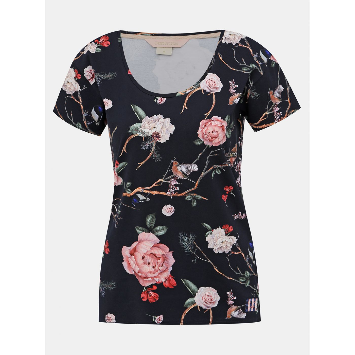 Femi Stories Nila Dark Blue Floral T-Shirt
