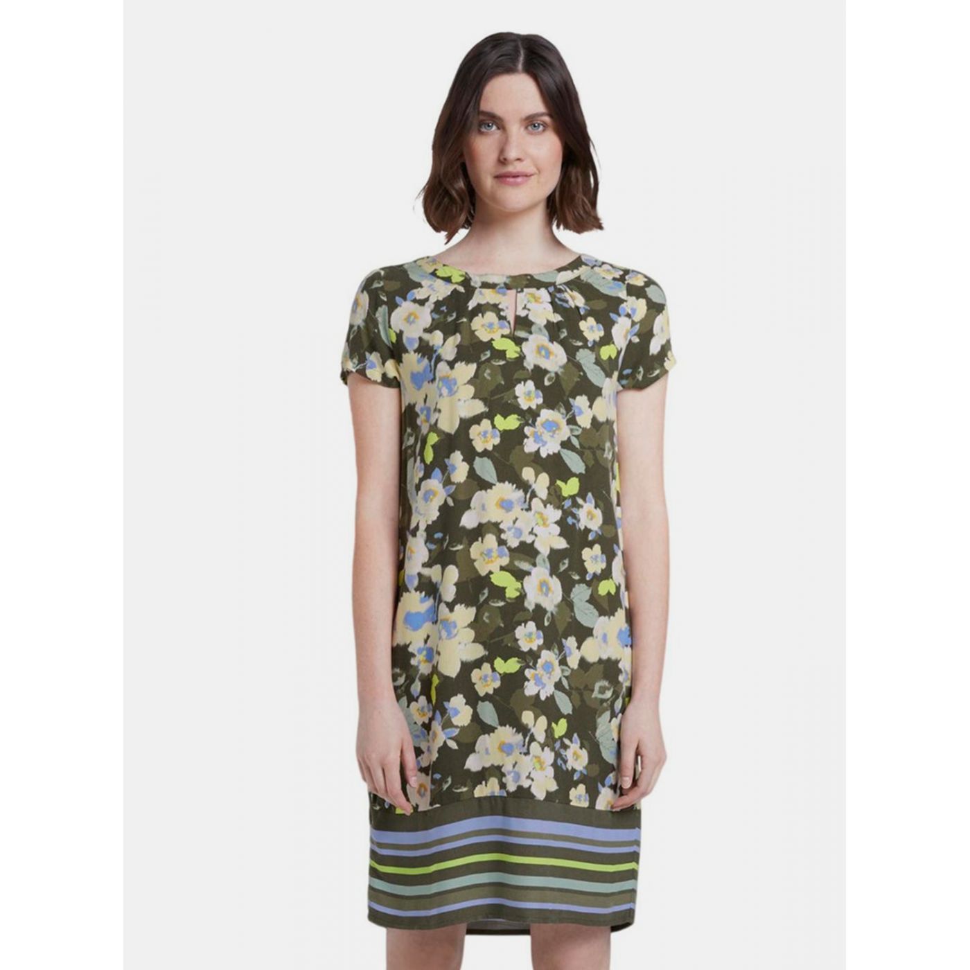Dark Green Women's Floral Dress By Tom Tailor