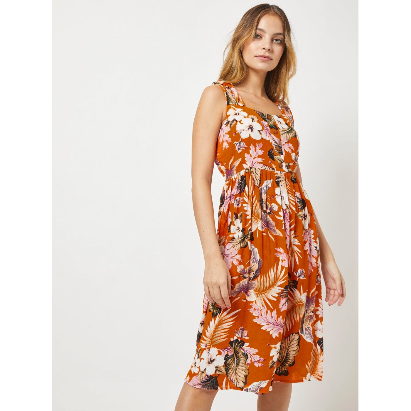 Dorothy Perkins Petite's Orange Floral Dress