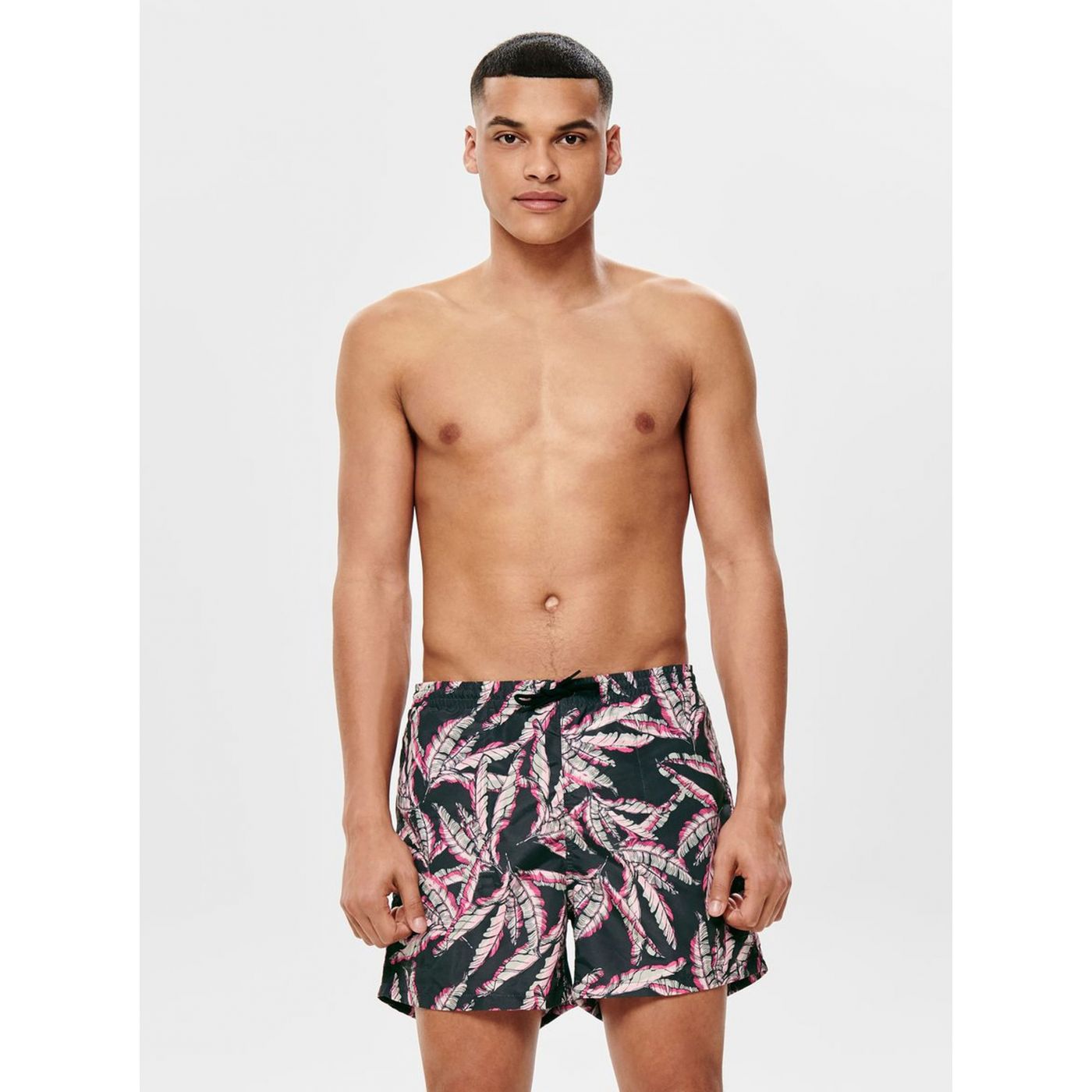 Black Patterned Swimwear ONLY & SONS Tan