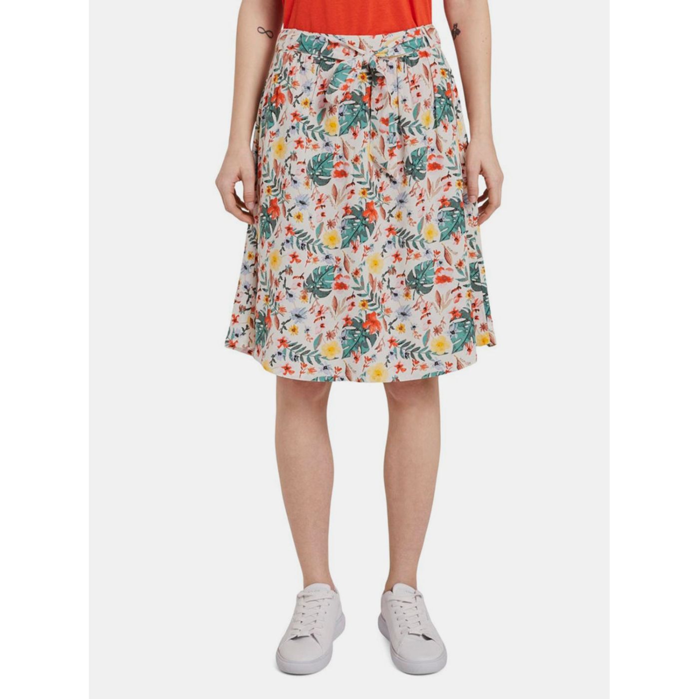Tom Tailor White Floral Skirt