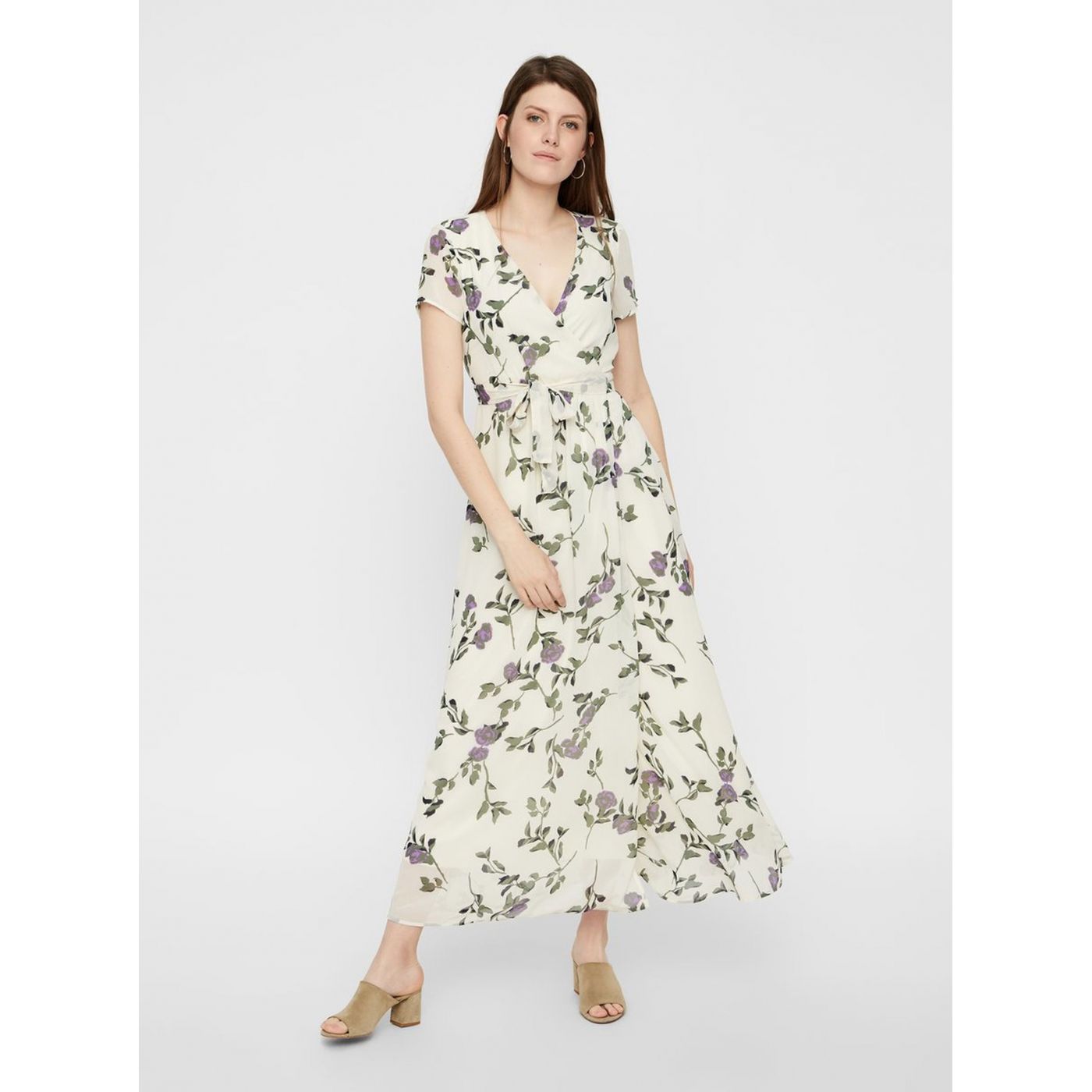 Creamy floral maxi dress with translating skirt VERO MODA Amsterdam
