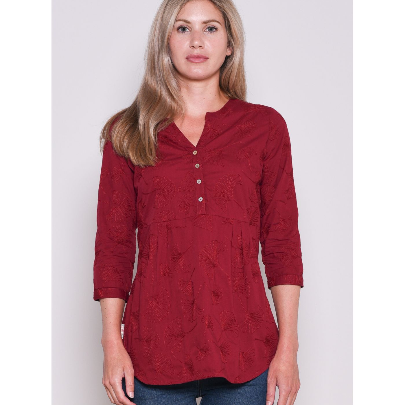 Brakeburn Burgundy Patterned T-Shirt