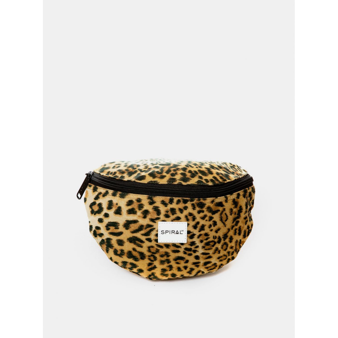 Brown Fanny Pack with Spiral Leopard Pattern