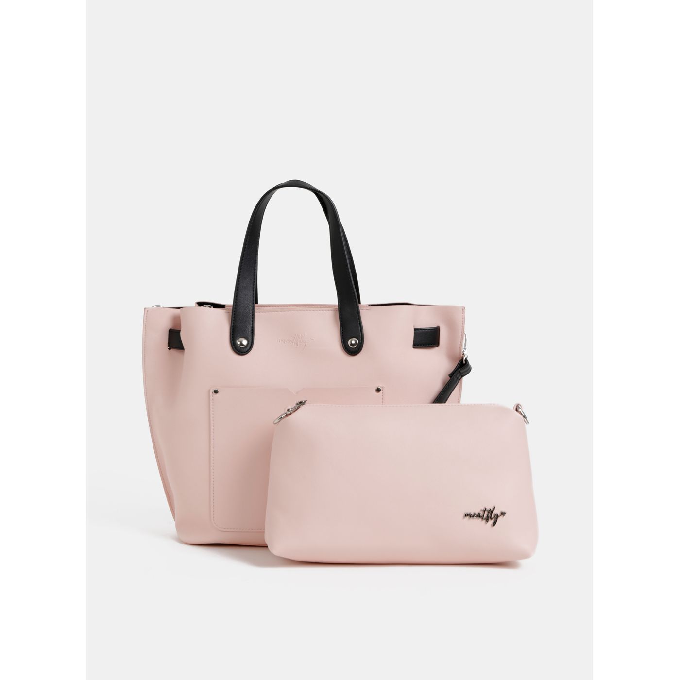 Light pink handbag with crossbody handbag Meatfly 2in1