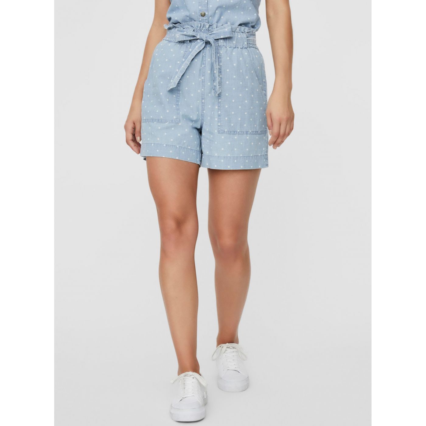 Vero MODA Emily Light Blue Polka Dot Shorts