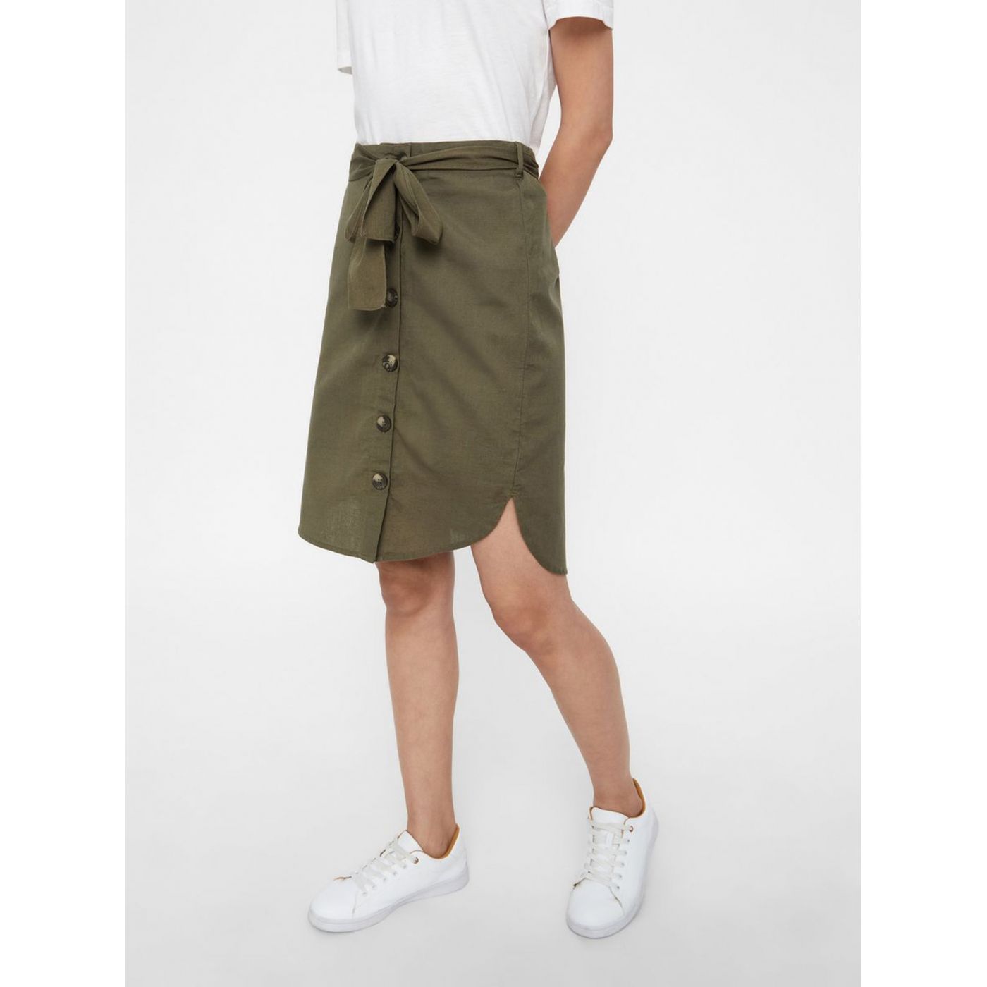 Khaki Skirt with Flax Flax Noisy May Line
