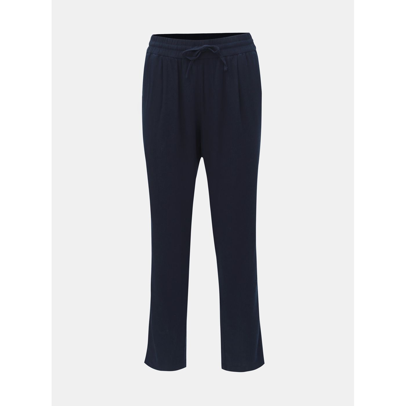 Dark blue linen trousers with high waist VERO MODA Anna