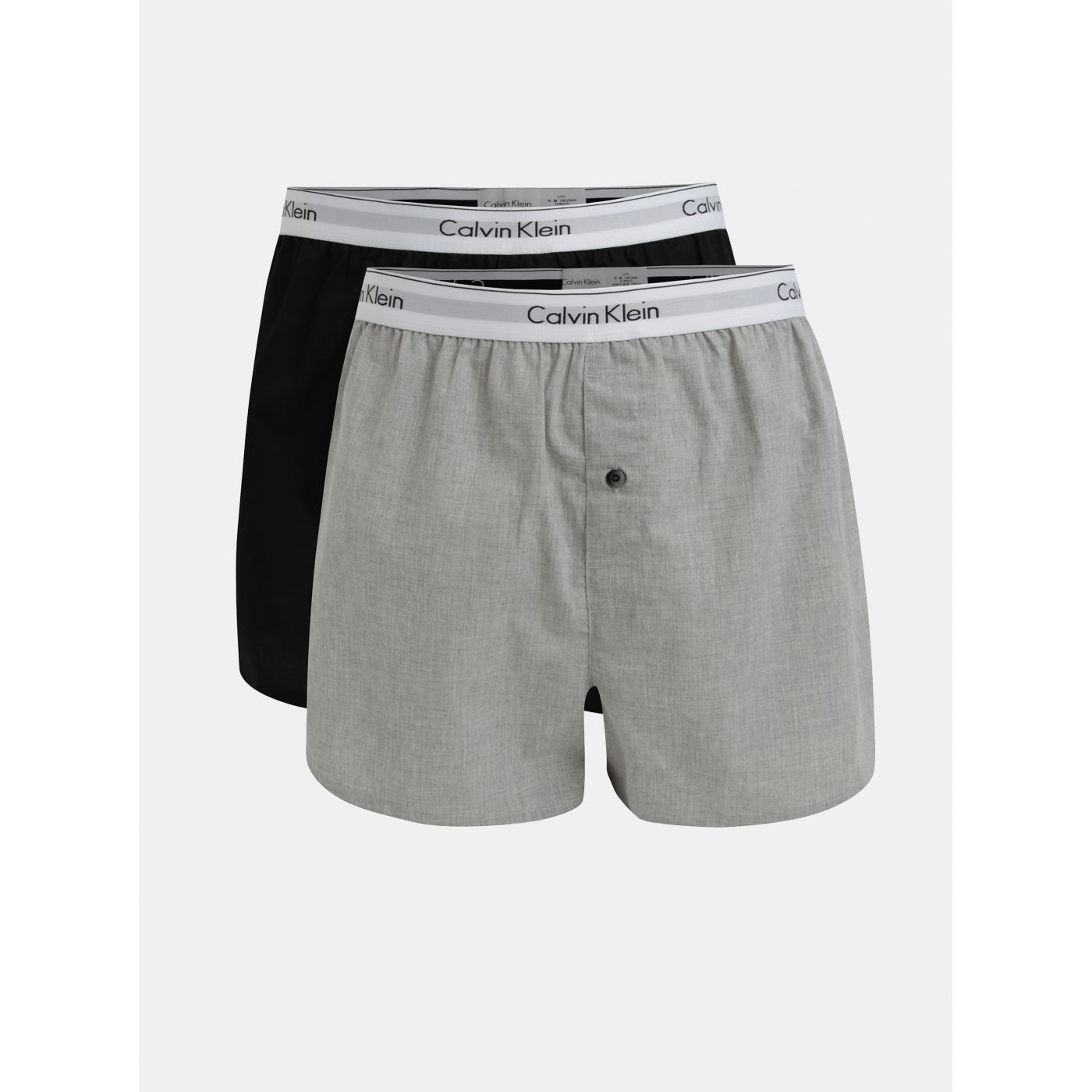 Set of two slim fit shorts in grey and black Calvin Klein Underwear