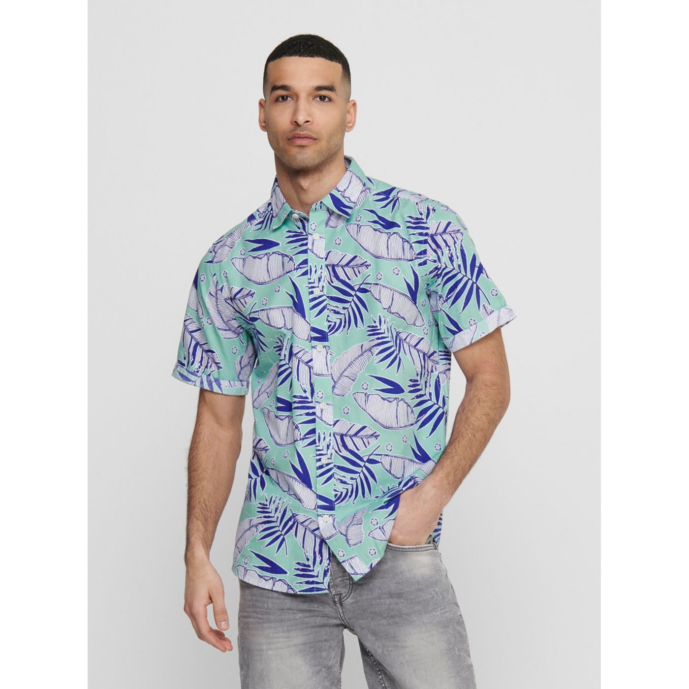 Light blue patterned shirt ONLY & SONS