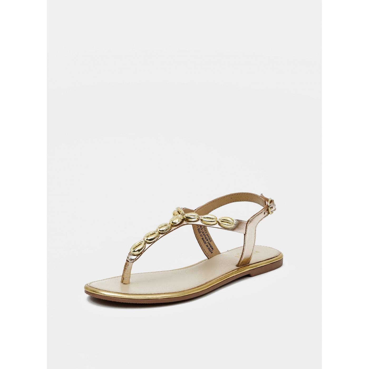 Leather Sandals in Gold Pieces Aggies