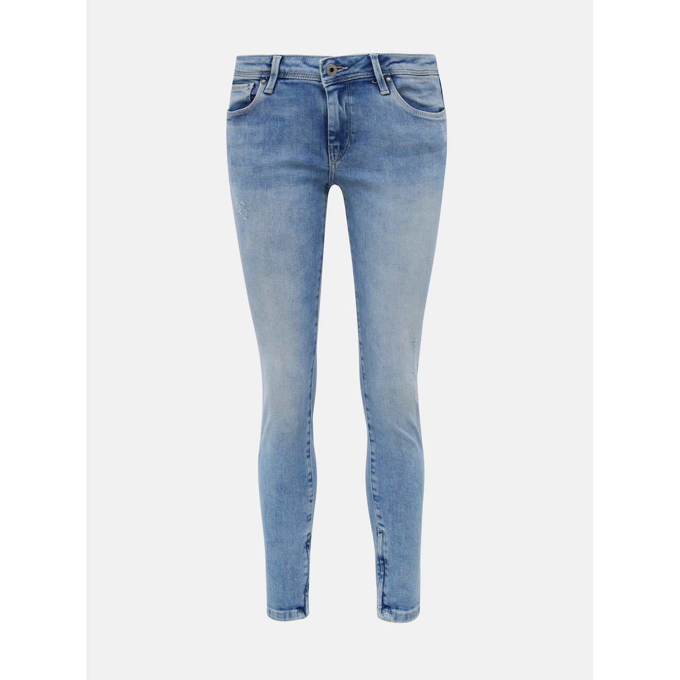Light Blue Women's Abbreviated Skinny Fit Jeans Pepe Jeans Cher